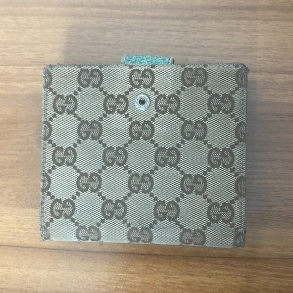 Gucci brown monogram canvas and leather studded compact wallet - Picture 12 of 13